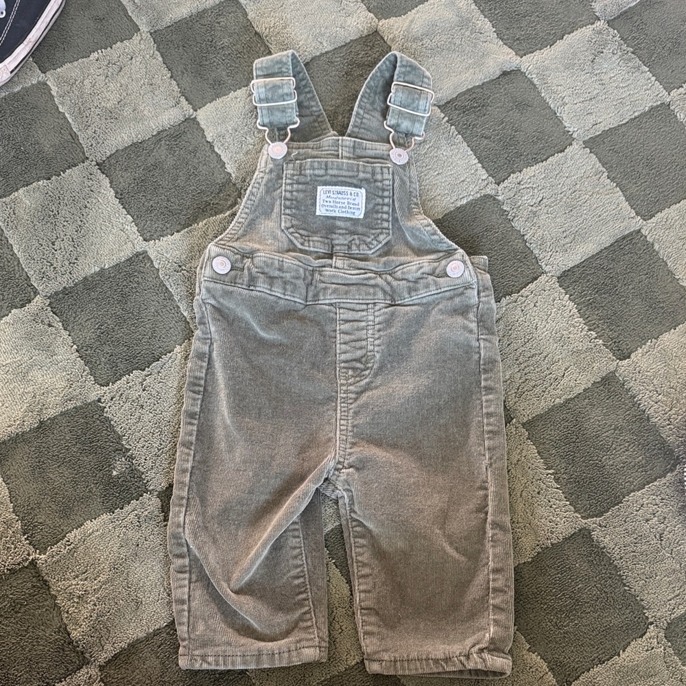 Corduroy Overalls for Kids - green